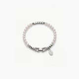 Silver Horseshoe Pearl Bracelet (Men)