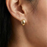 Soft Oval Dome Stud Earrings