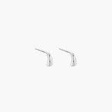 Arc Stud Earrings in 999 sterling silver featuring a soft curved silhouette with a smooth polished finish.
