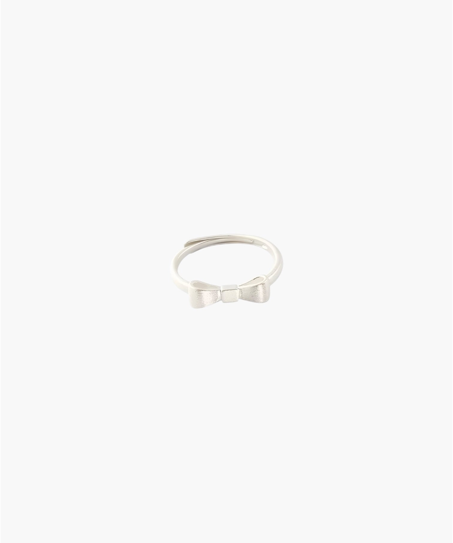 Minimalist bow knot ring with clean elegant design.
