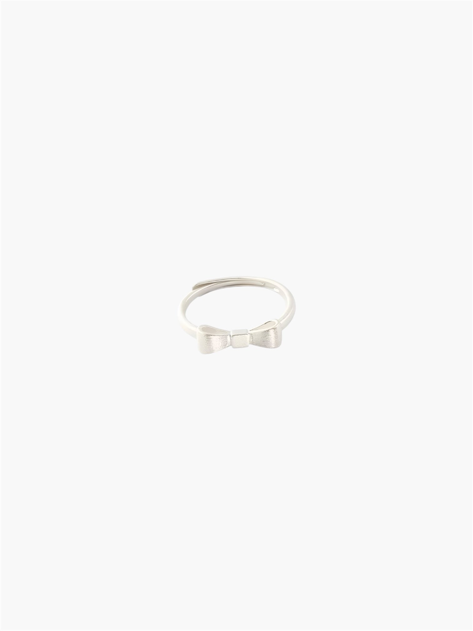 Minimalist bow knot ring with clean elegant design.