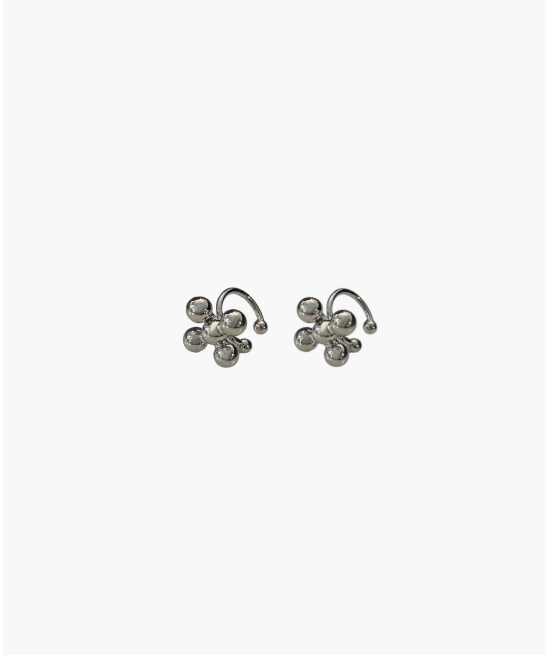 Cluster dot stud earrings pair in 925 silver plated finish, polished sphere cluster minimalist statement earrings.