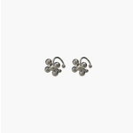 Cluster dot stud earrings pair in 925 silver plated finish, polished sphere cluster minimalist statement earrings.
