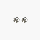 Cluster dot stud earrings pair in 925 silver plated finish, polished sphere cluster minimalist statement earrings.