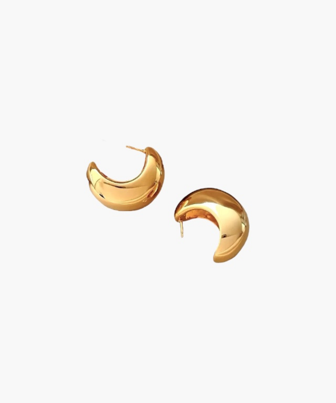 Ease Classic Oval Hoop Earrings in 14k gold plated finish with smooth rounded silhouette.
