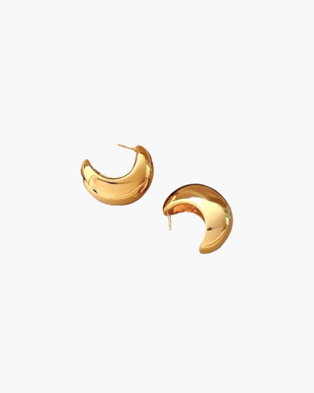 Ease Classic Oval Hoop Earrings in 14k gold plated finish with smooth rounded silhouette.
