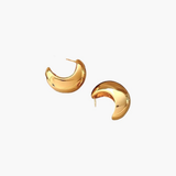 Ease Classic Oval Hoop Earrings in 14k gold plated finish with smooth rounded silhouette.
