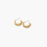 Ease Hoop Earrings in 18K gold plated finish featuring a softly contoured hoop design with a smooth polished shine.