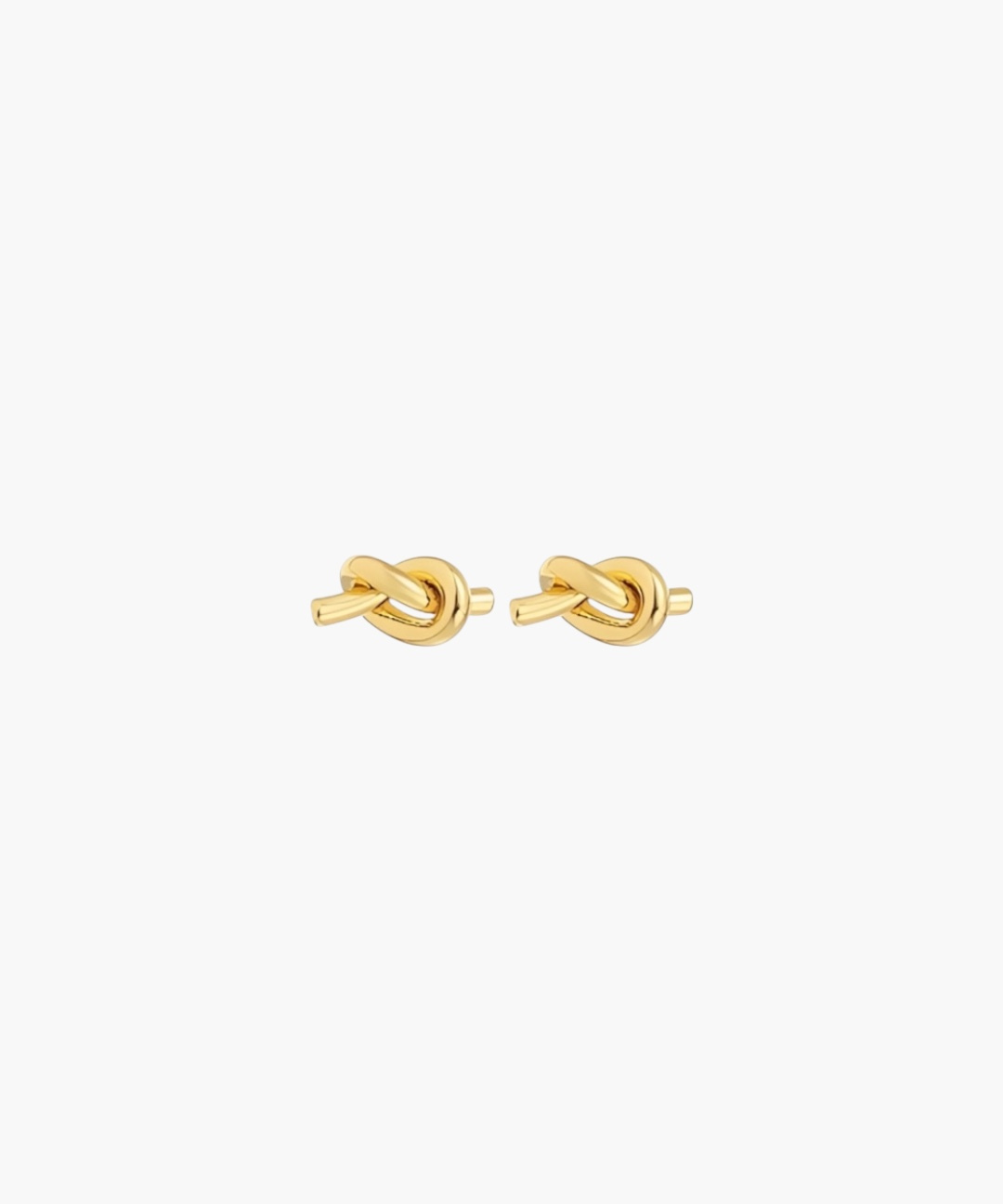 Gold plated Essential Knot Stud Earrings featuring a modern minimalist knot silhouette.
