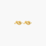 Gold plated Essential Knot Stud Earrings featuring a modern minimalist knot silhouette.
