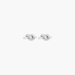 Silver plated Essential Knot Stud Earrings with smooth polished knot design.

