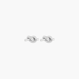 Silver plated Essential Knot Stud Earrings with smooth polished knot design.
