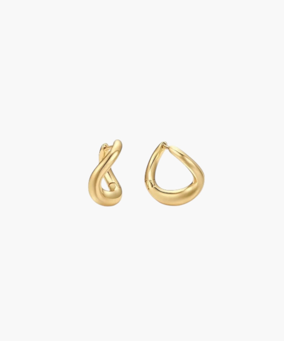 Fluid Twist Hoop Earrings in 14K gold plated finish with a smooth twisted form and refined polished shine.