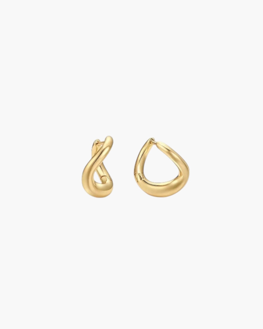 Fluid Twist Hoop Earrings in 14K gold plated finish with a smooth twisted form and refined polished shine.
