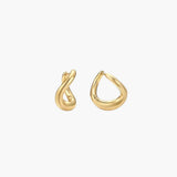 Fluid Twist Hoop Earrings in 14K gold plated finish with a smooth twisted form and refined polished shine.