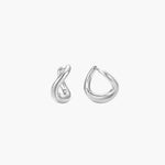 Fluid Twist Hoop Earrings in silver plated finish featuring a softly twisted hoop design with a polished modern silhouette.