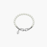 horseshoe pearl bracelet with freshwater pearls and silver clasp