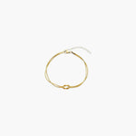 Minimal gold double line bracelet with knot detail by About Ease
