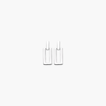 Linear Frame Earrings in silver tone with a clean rectangular geometric drop silhouette.
