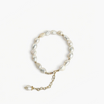 Organic Pearl Bracelet featuring freshwater pearls with 18K gold plated accents in a minimal, natural design
