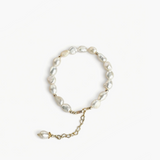 Organic Pearl Bracelet featuring freshwater pearls with 18K gold plated accents in a minimal, natural design