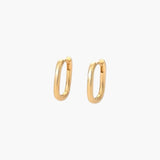 Oval Hoop Earrings in 18K gold plated finish with a slim polished oval silhouette for everyday wear.