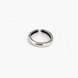 Plain Band Ring in 925 silver plated finish with a smooth rounded band and adjustable open design