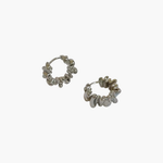 Ripple Form Hoop Earrings in silver plated finish with organic textured ripple design.
