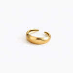 Rounded Dome Ring in stainless steel with a smooth domed open design and adjustable fit