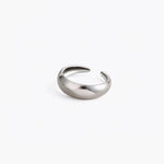 Rounded Dome Ring in stainless steel with a smooth domed open design and adjustable fit