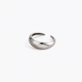 Rounded Dome Ring in stainless steel with a smooth domed open design and adjustable fit
