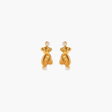 Sculpted Pearl Figure Stud Earrings in 18K gold plated stainless steel with pearl accents and artistic figure design.
