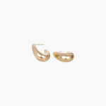 Soft Curve Huggie Earrings in 14K gold plated finish with a sleek curved design and high-polish surface.