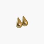 Soft Drop Stud Earrings in 18K gold plated finish featuring a smooth teardrop shape with a high-polish shine.