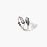 Soft Touch Ring in stainless steel with a smooth rounded open design and adjustable fit