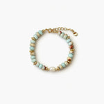 Minimal stone and pearl bracelet with gold accents by About Ease