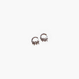 Twisted silver hoop earrings with spiral design minimalist small hoops front view